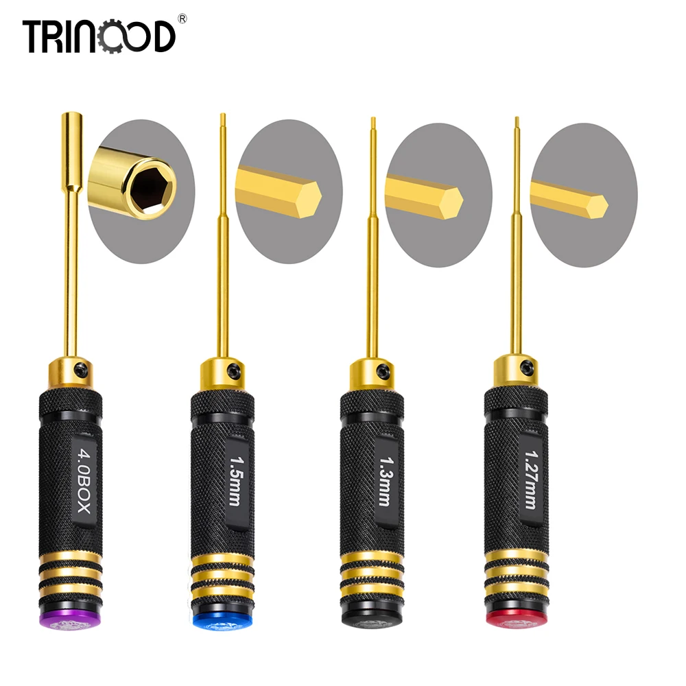 

TRINOOD 1.27/1.3/1.5mm Hex Nut Drivers Screw Driver Tool for 1/18 TRX4-M 1/24 SCX24 RC Car Hexagonal Head Socket Screwdrivers