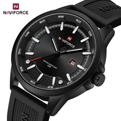 NAVIFORCE Original Luxury Quartz Calendar Men's Sport Watches Silicone Band Date Display Wristwatch Luminous Casual Reloj Hombre