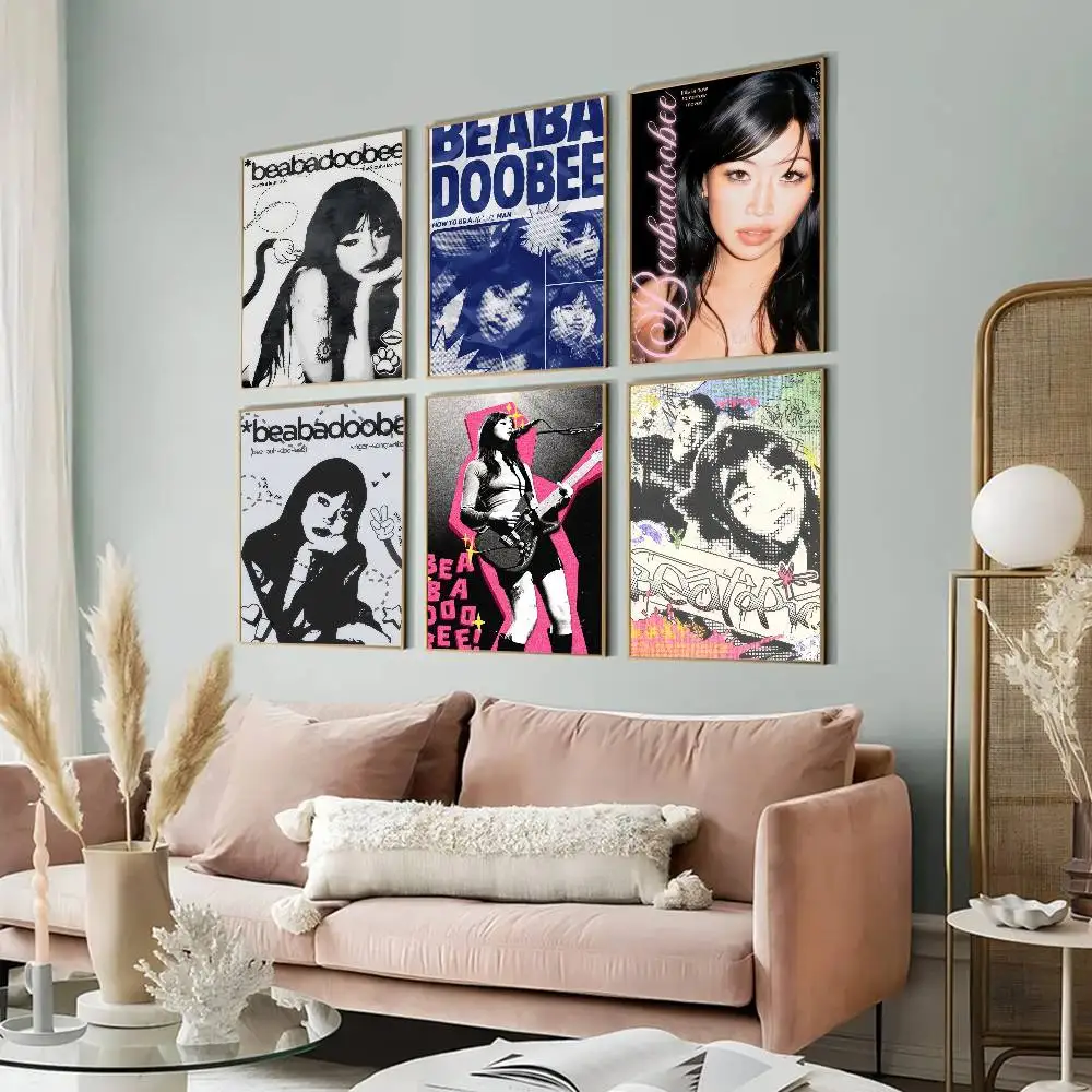 Singer Beabadoobee Collection DIY Klebeposter Whitepaper-Drucke Poster Kunstwerke Vintage Dekorative Malerei