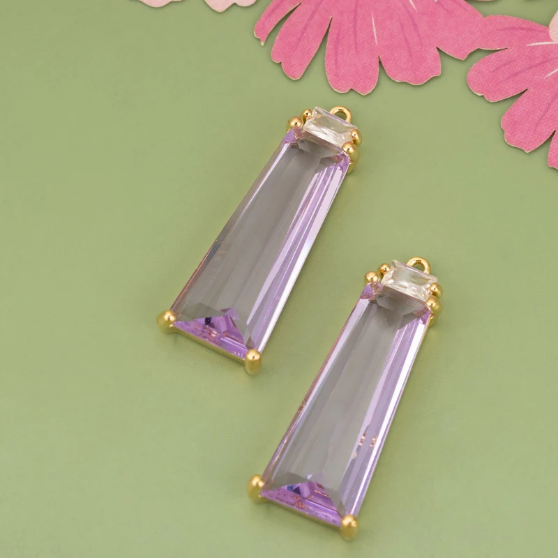 assoonas, 4 Stück/Set, ME94, Schmuckzubehör, 18k Gold rhodiniert, Kupfer, Glas, handgefertigt, Anhänger, Schmuckherstellung, DIY-Anhänger – Detail 7