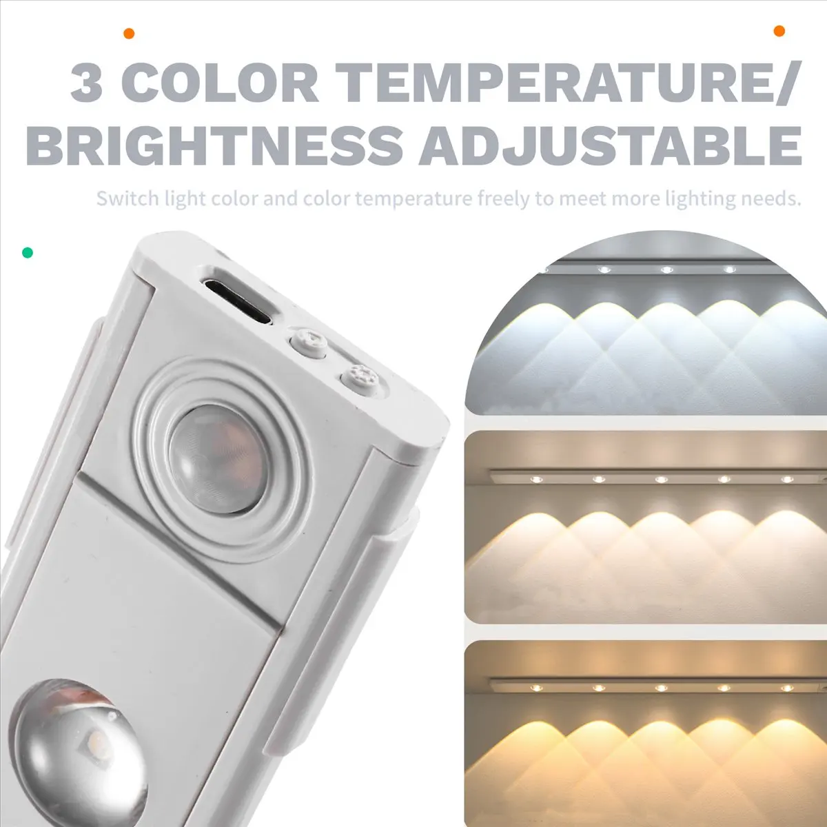 DT81 Cat Eye Cabinet Lights Human Body Induction Lamp 3 Colors Adjust Brightness LED Lights Decorate for Kitchen Room Aisle,E