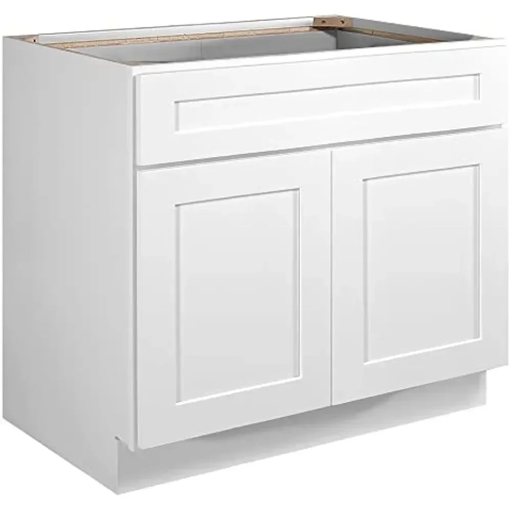 Bathroom vanity cabinet, Unassembled Shaker Sink Base Kitchen Cabinet SB36 36x34.5x24, White Sink Base Kitchen Cabinet