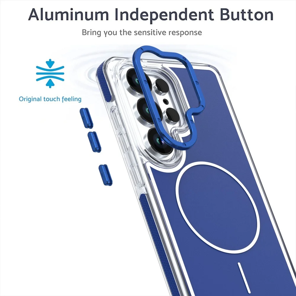 Nowe silikonowe etui w jednolitym kolorze z magnesem do Magsafe dla Samsung S26 Ultra S25 FE S24 S23 A16 A17 5G, odporne na wstrząsy, ochronne. — zdjęcie produktu 6