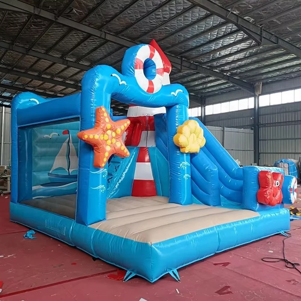 Simple Bouncy Castle with Blue Inflatable Water Slide Commercial Inflatable Bounce House for Party Rental Kid's Jumping Castle
