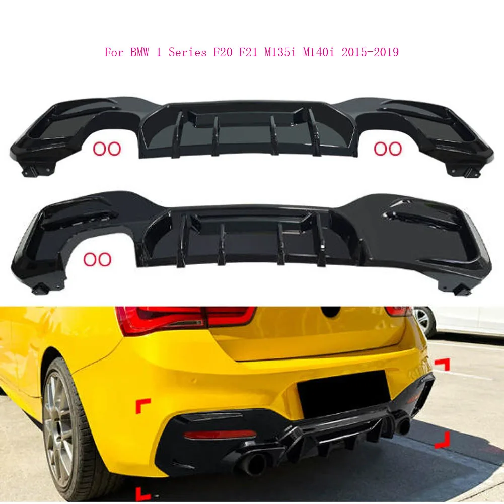 

For BMW 1 Series F20 F21 LCI M Sport Rear Bumper Diffuser Competition Style MP Diffusor Spoiler Lip Carbon ABS 2015 -2019