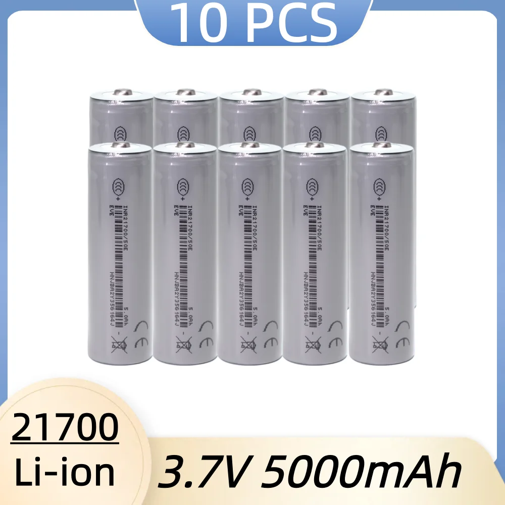 

Original EVE 21700 5000mAh 15A battery 3.7V 3C rechargeable lithium-ion pointed battery, high-quality 21700 battery pack