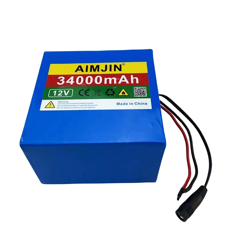 12V 34Ah 3S12P 11.1V 12.6V High-power Lithium Battery Pack for Inverter Xenon Lamp Solar Street Light Sightseeing Car