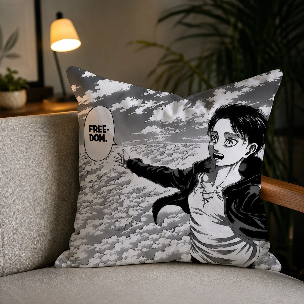 Anime A-Attack on Titan Pillow Case Plush Pillow Cases Home Decoration Pillow Cover for Sofa Bed Chair Living Room
