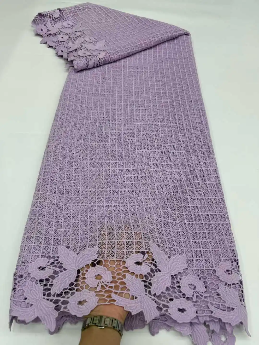 럭셔리 아프리카 기퓌르 코드 레이스 원단 2025 나이지리아 프랑스 수용성 레이스 원단 5야드 웨딩 드레스 재봉용