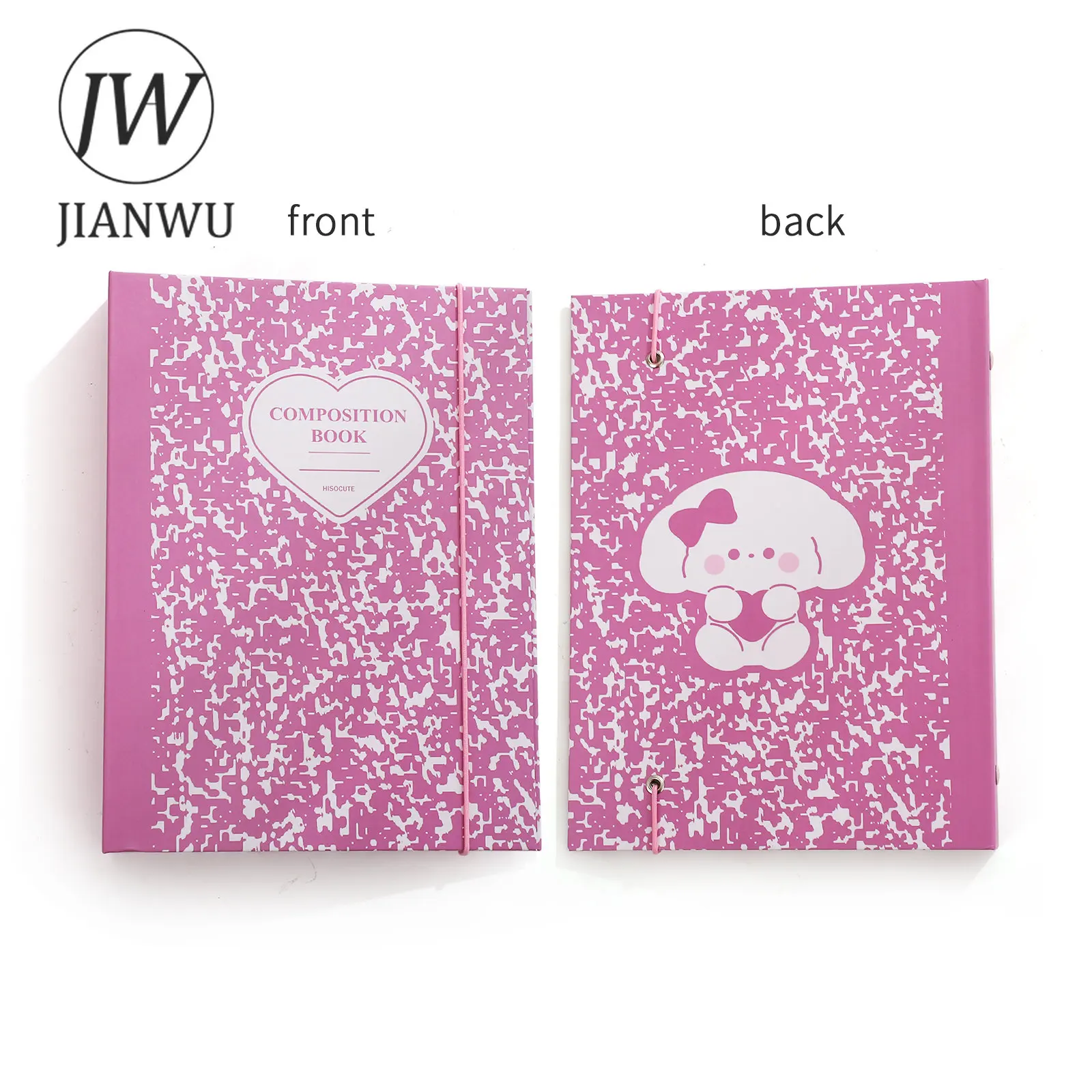 JIANWU A5 Hard Shell Photo Album 6 fori libro a fogli mobili sacchetto di immagazzinaggio raccoglitore trasparente creativo fai da te Journal Decor