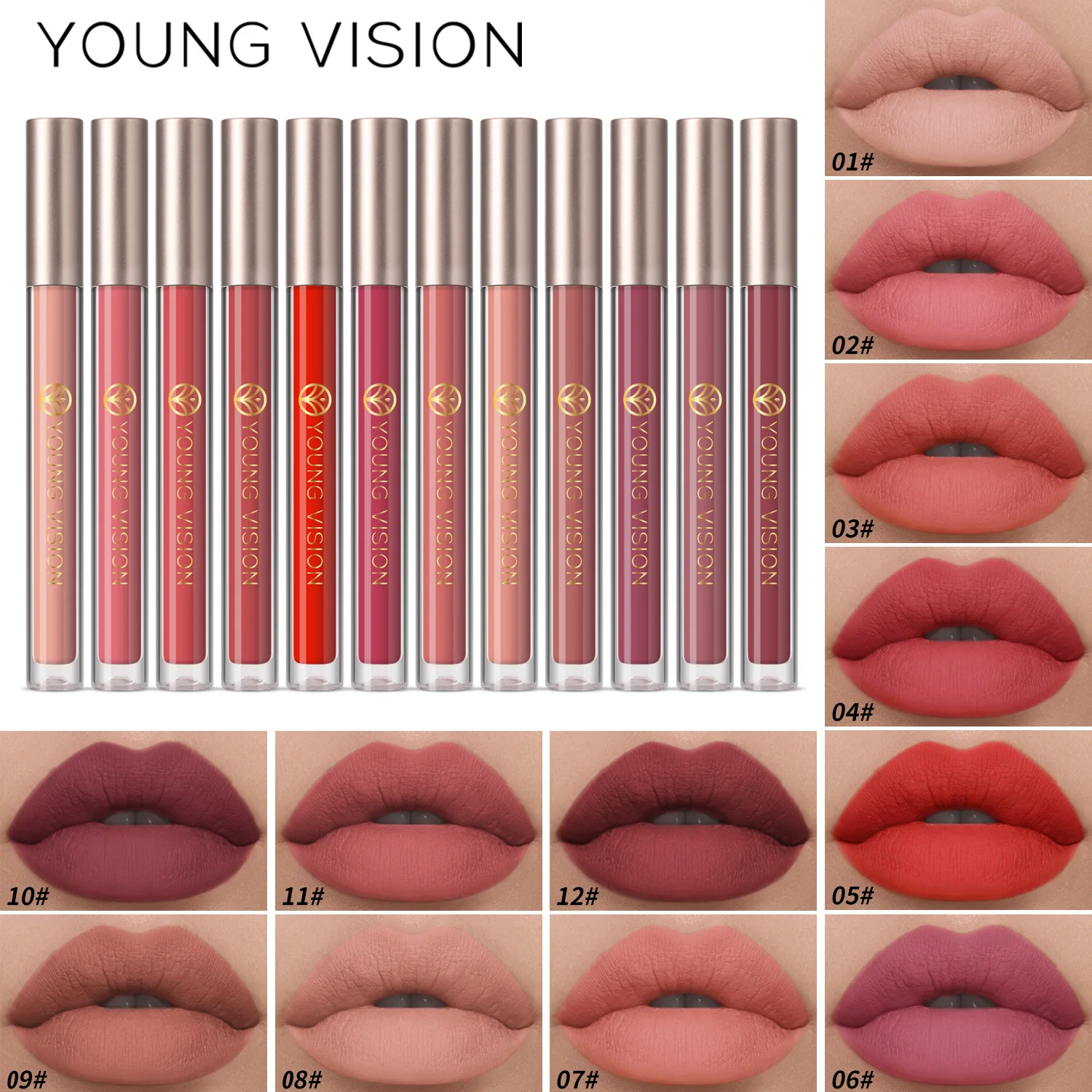 6 PCS Matte Liquid Lipstick Set Make-up Waterproof Long Lasting Cosmetics Korean Makeup Matte Lipstick