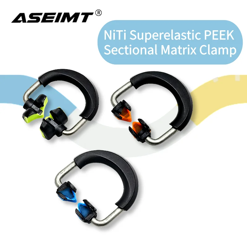 

3Sizes Dental Tofflemire Matrix Set with Nickel Titanium Holder, Peek Clamp and 3D Matrix Clamp for Restorative Dentistry