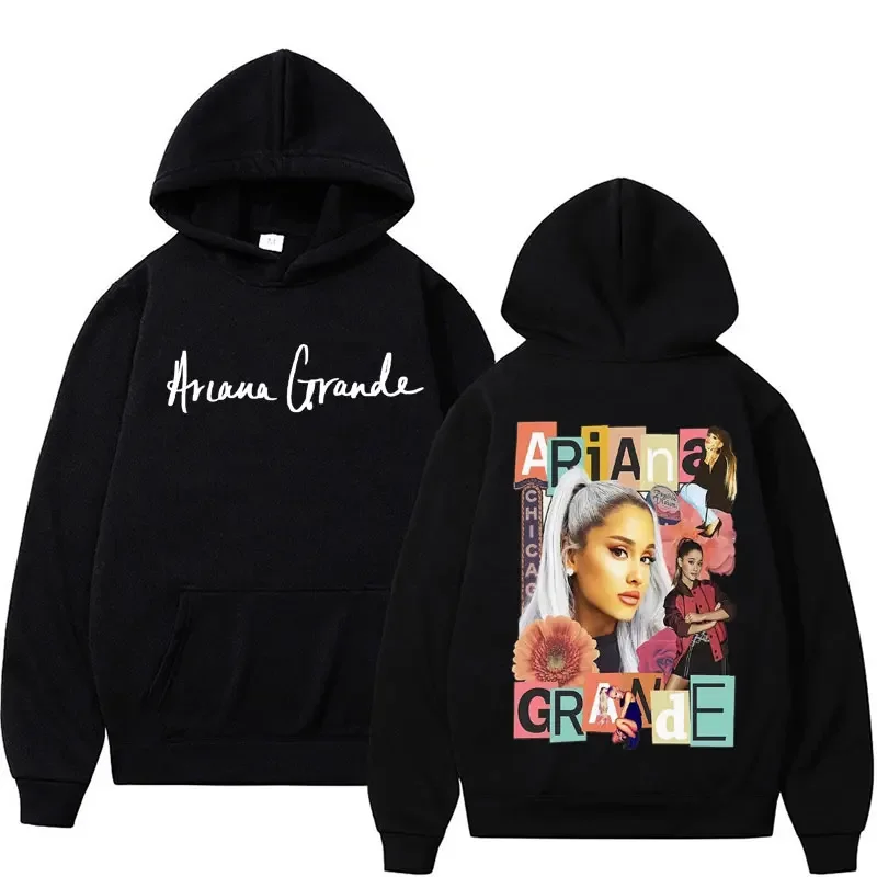 Singer Ariana Cover Vintage Graphic Hoodie Men's Women Fashion Aesthetic Pullovers Sweatshirt Harajuku Casual Hoodies Streetwear