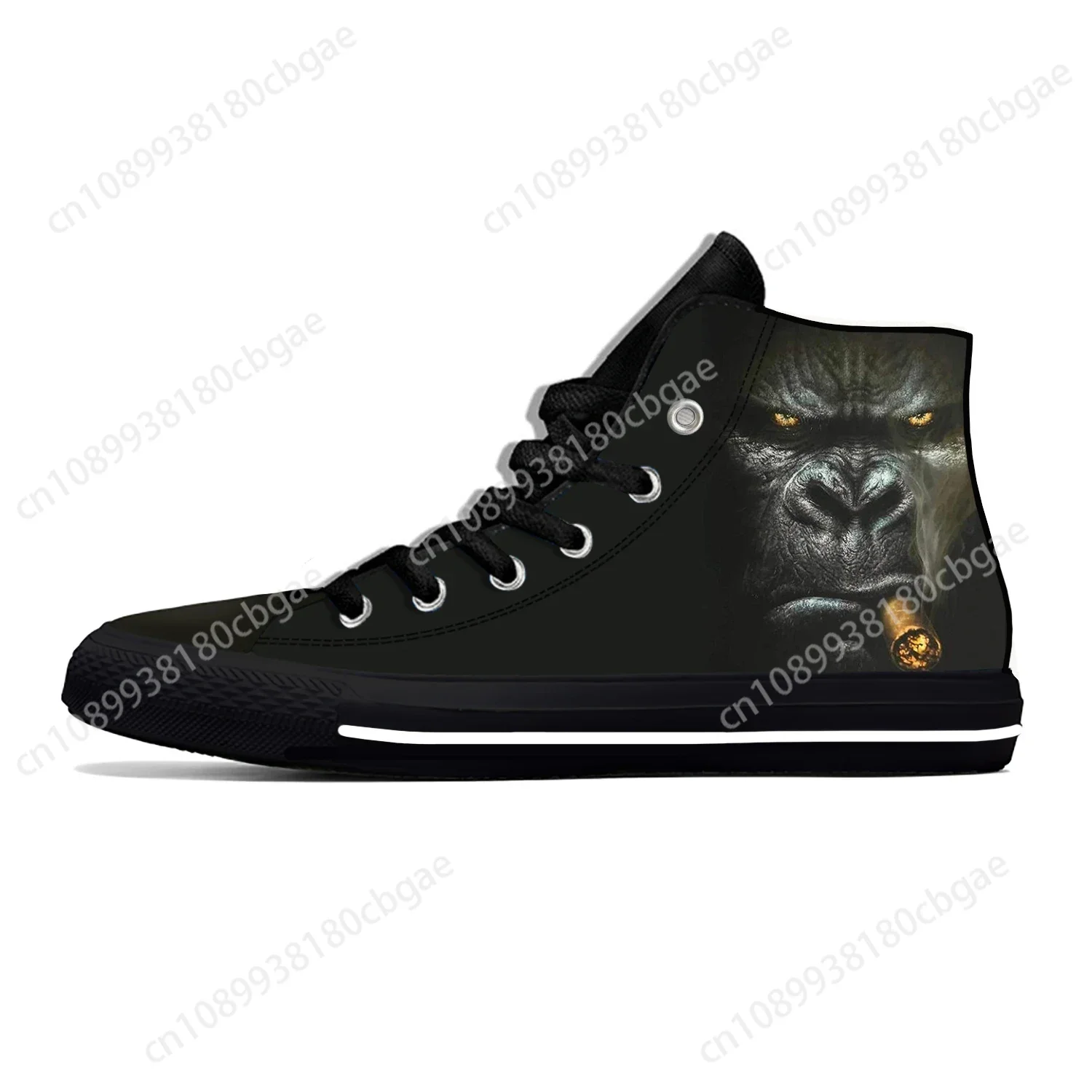 Funny Monkey Gorilla Pattern Lightweight Cloth 3D Print Hot Fashion High Top Canvas Shoes Mens Womens Casual Breathable Sneakers