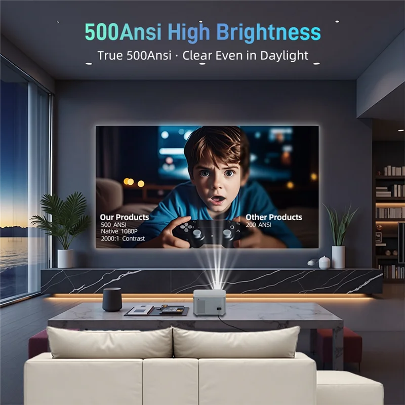 【Livraison Rapide】Умный проектор: 4K 1080P Ultra HD с автофокусом Android 13 Wi-Fi 6, идеально подходит для домашнего и наружного кинотеатра