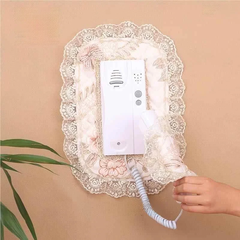Elegant European Style Fabric Dust Cover for Building Entrance Phone Bell Access Control Indoor Machine Decorative Box