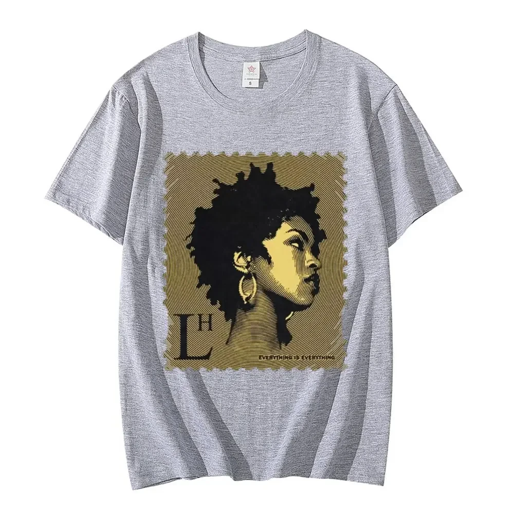 Rapper Lauryn Hill Music Album Graphic T-Shirt Short Sleeve Comfort Top 100% Cotton Men\'s Summer T-Shirt Fashion Trend T-Shirt