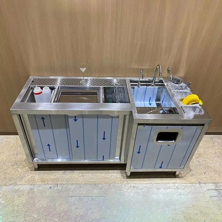 Commercial Stainless Steel Bar Station 304 Material Cocktail Bar for Storage Use