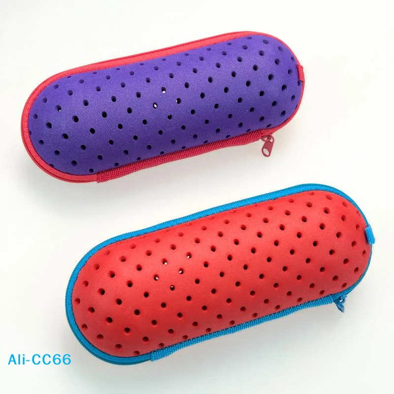【C】EVA Swimming Goggles Storage Box With Clip Drain Holes Breathable Protective Case For Men Women Kids
