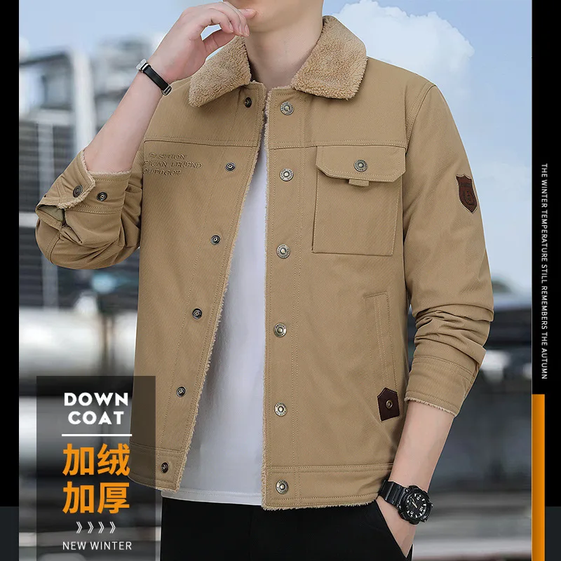 

Men's Collar Winter New Jacket - Filled and Thick Washed Jacket - Men's Casual Loose Thick Warm Coat