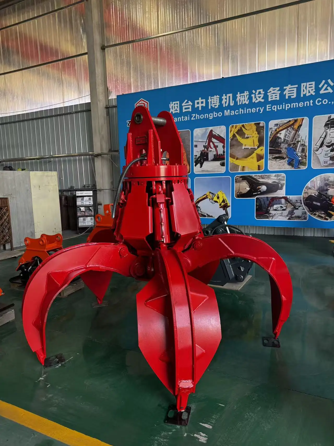 Reliable CE Hydraulic Orange Peel Grapple 360 Rotating Multi Jaw Scrap Grab With Motor For Coal And Ore Bulk Handling