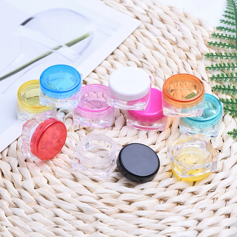 1000pcs Skin Care Cream Mini Square Round 3g 5g Clear Empty Sample Plastic Cosmetic Container Jar for Lip