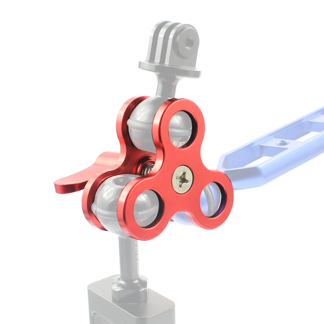 Diving 1 inch Ball Fixture Lights Arm Ball Butterfly Clip Triple Clamp Mount Adapter for Gopro DJI Action DSLR Camera Underwater