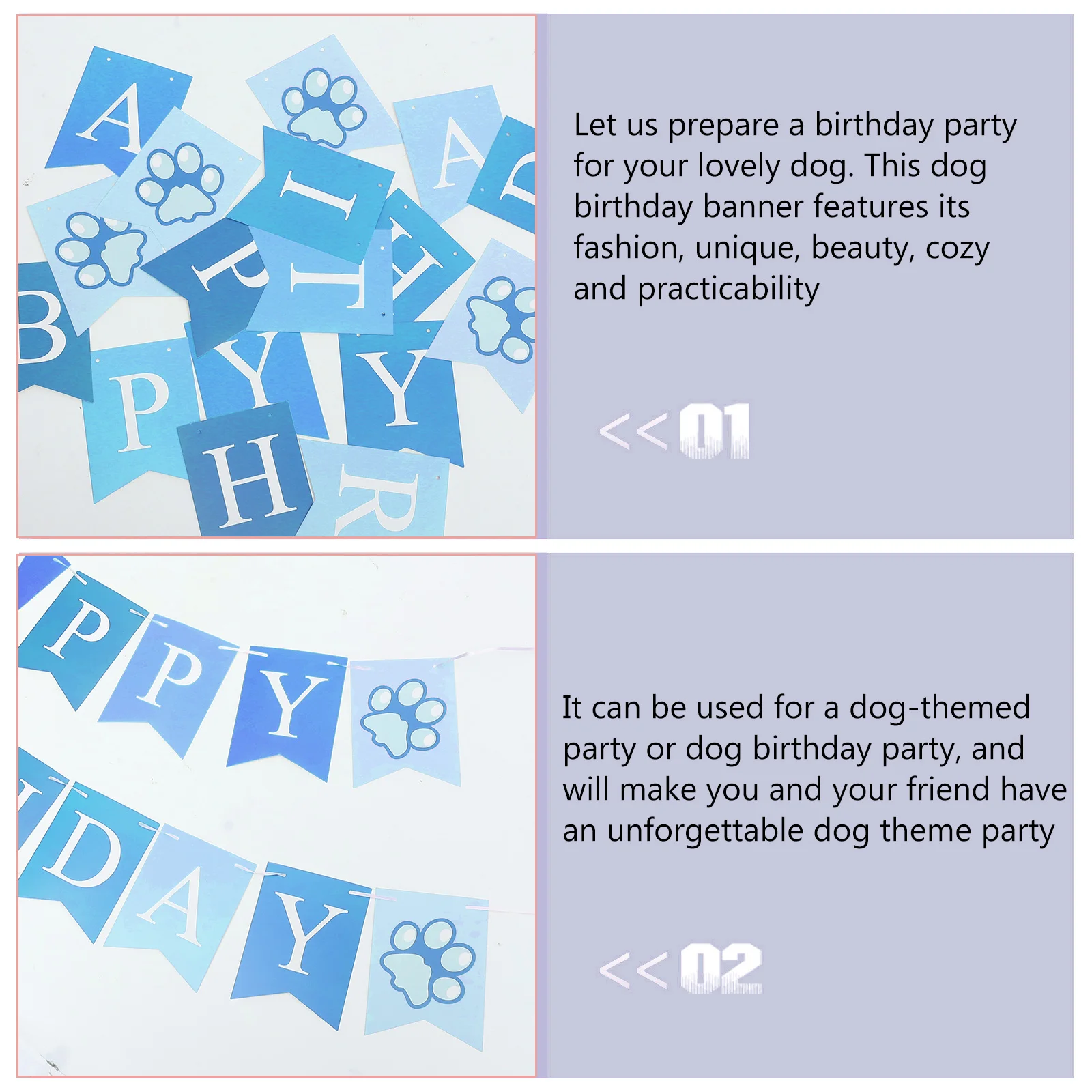 

1Set Pet Dog Birthday Party Decorations Fashionable Cozy Reusable Easy Setup Theme Party Favor Unforgettable Celebration
