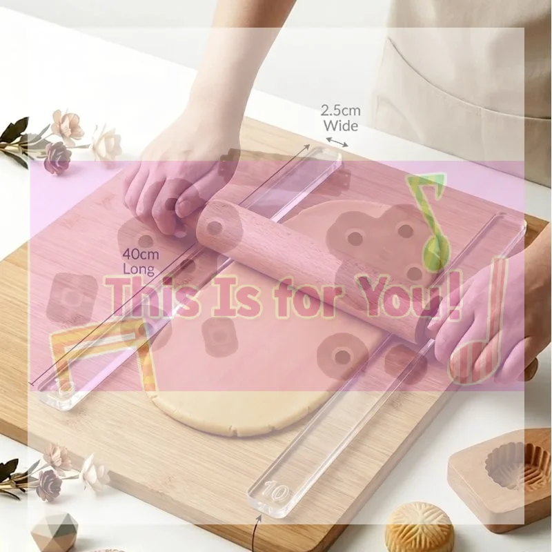 2Pcs Acrylic Thickness Ruler 2-5mm,Rolling Pin Guide For Cookie Fondant Maamoul,DIY Polymer Clay Pottery Craft Tool,Baking Rule