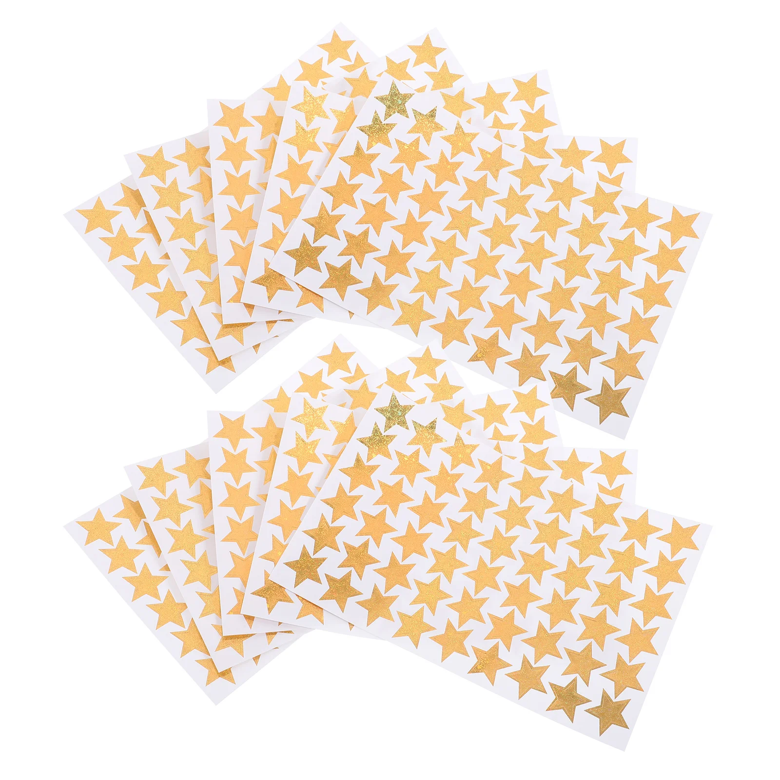 

10 Sheets Star Stickers Five-Pointed Paper Material Self-Adhesive Reward Stickers for Teachers DIY Party Crafts