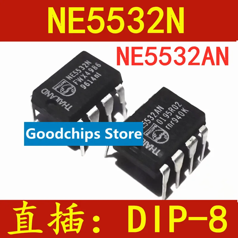 Inline NE5532N NE5532AN DIP-8 Low Noise High Speed Audio Dual Operational Amplifier DIP8