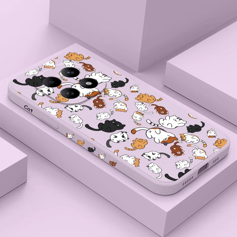 Capa de silicone para celular Cat Rolling para Xiaomi Poco X8 M8 Pro Max 5G