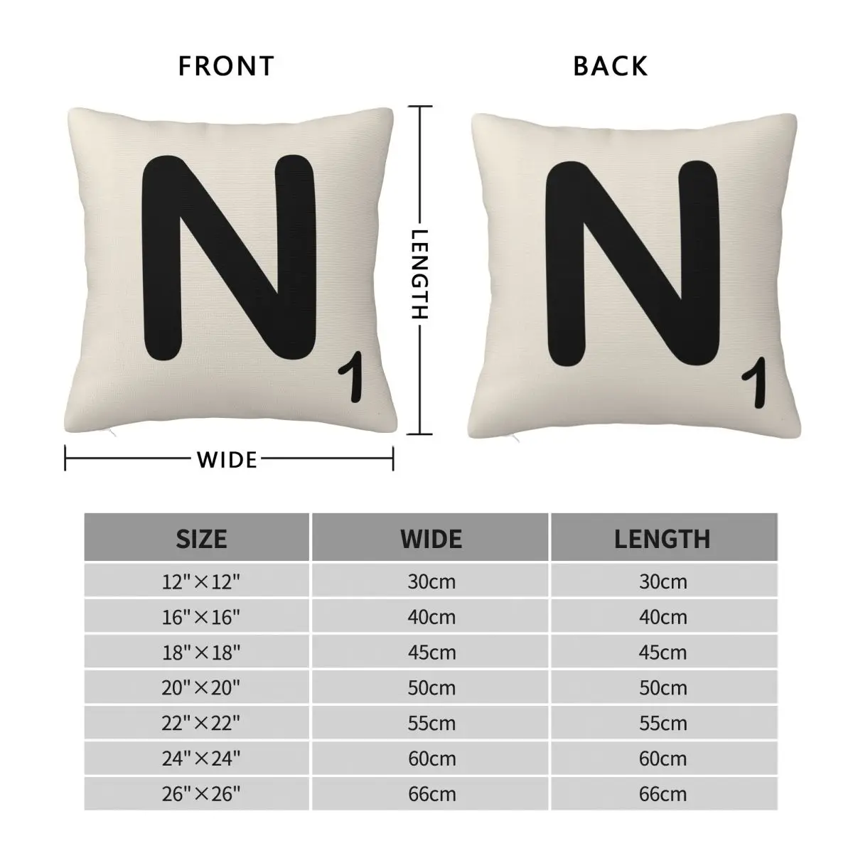 Scrabble Tile N Square Pillowcase Polyester Linen Velvet Pattern Zip Decor Pillow Case Home Cushion Cover