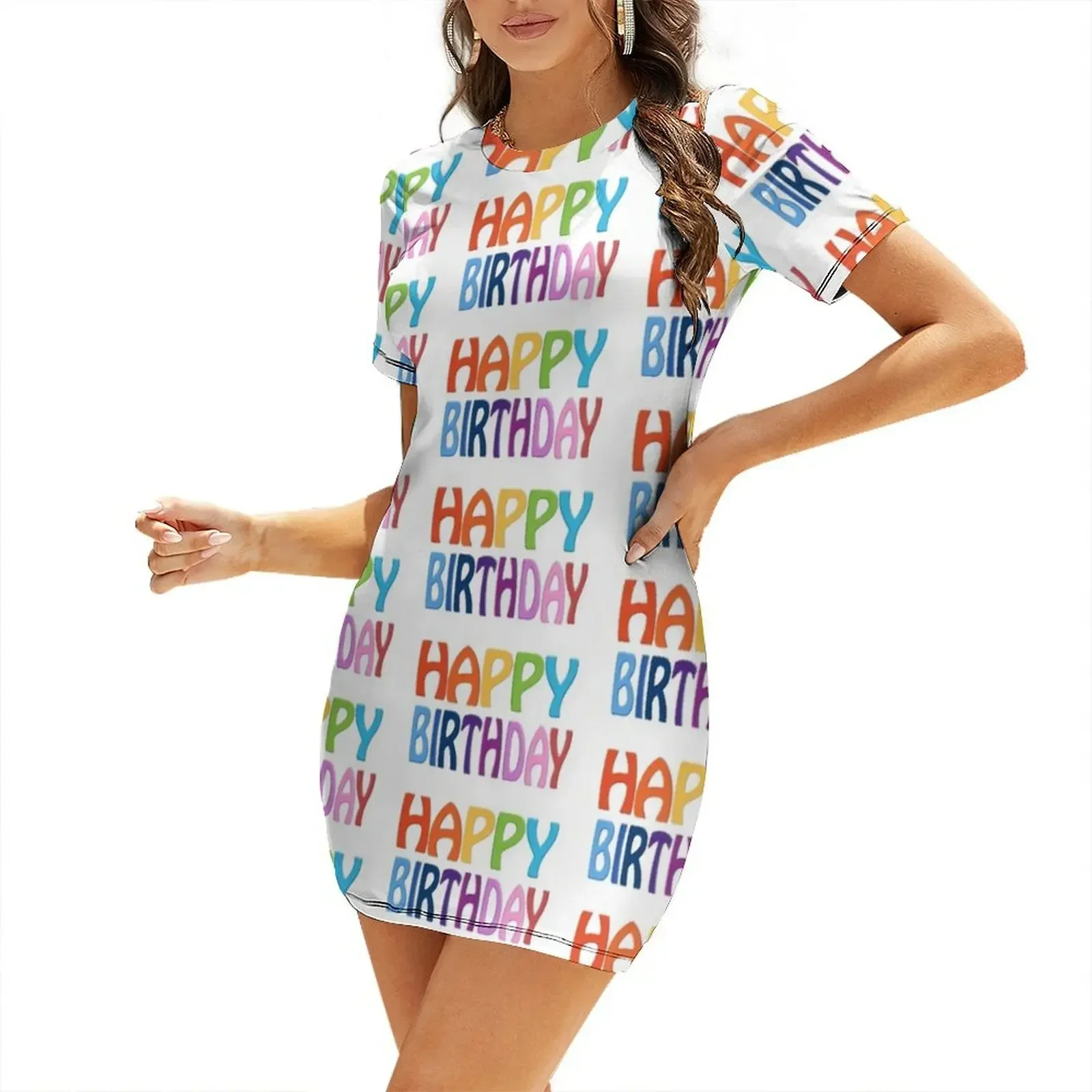 

Happy Birthday Short-Sleeved Dress elegant party dresses for women 2026 luxury dresses