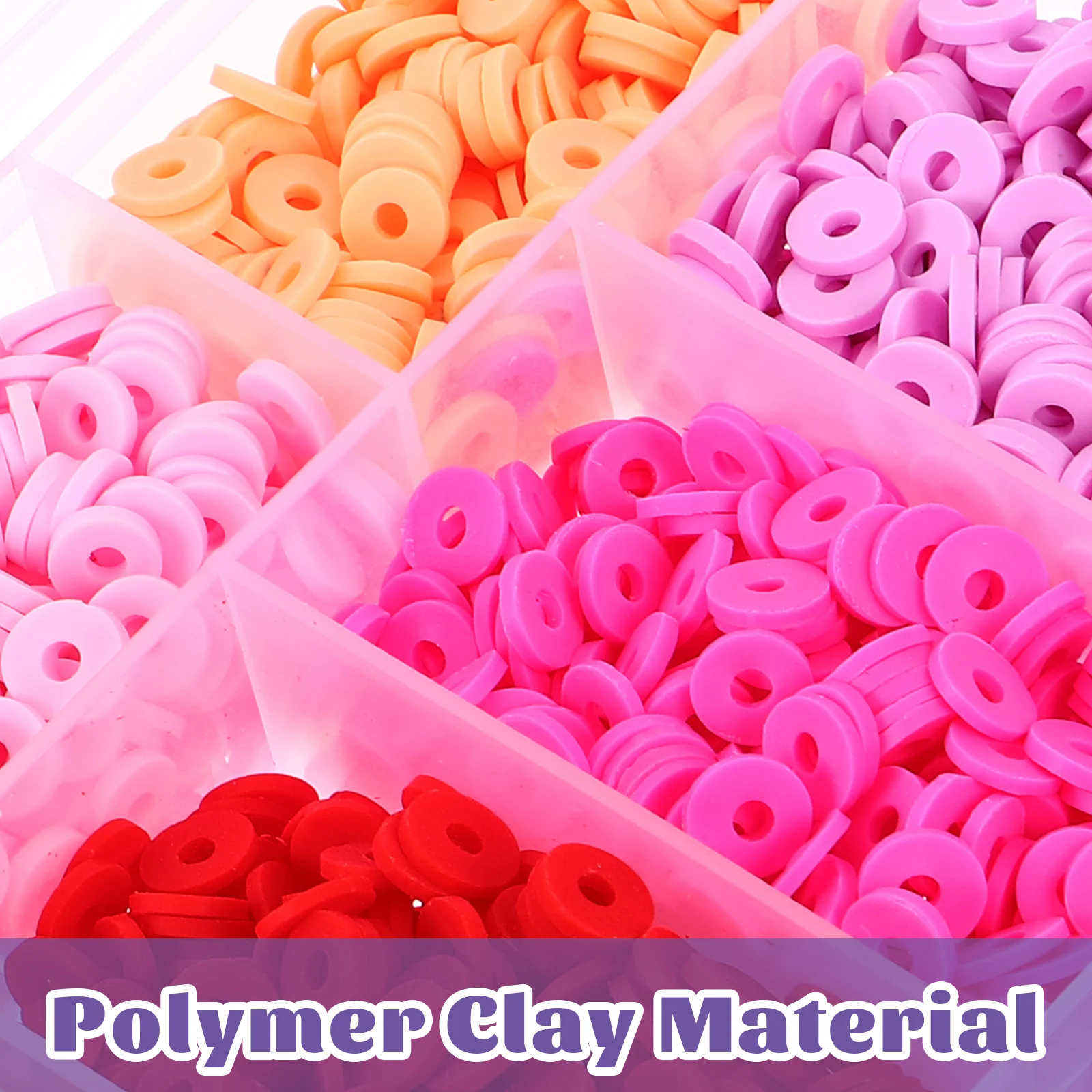

2 Boxes Polymer Clay Colorful Diy Loose For Jewelry Making Bracelet Crafts Spacer Beads Set Earrings Necklace Accessories Diy