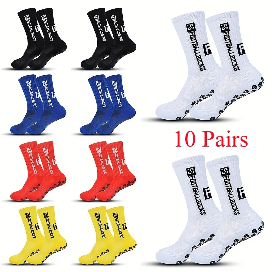 

10 Pairs Socks Men Women Sports Socks Non-slip Silicone Football Sock High Quality Outdoor FS Sports Baseball Tennis Soccer Sock