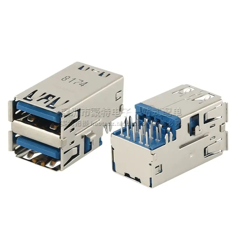 2pcs/ GSB3115373RF1HR imported double-layer sink plate USB3.0 * 2 A type female socket connector