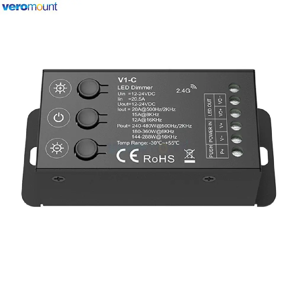 Skydance V1-C LED Dimmer DC 12V 24V PWM frequenza regolabile 2.4G RF Touch telecomando Dimmer per uso striscia LED monocolore