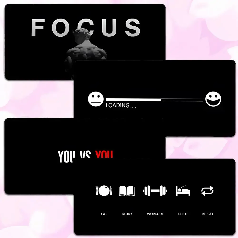be happy inspirational slogan Be Happy Mouse Pad Thick Lock Edge Gaming Desk Mat Large Size PC Mouse Pad Home decor