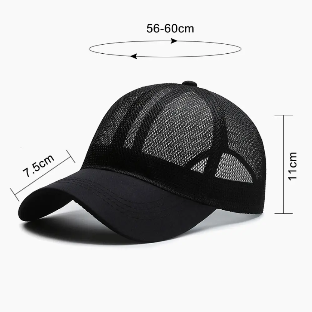 Full Mesh Trucker Baseball Cap Breathable Quick Dry Outdoor Sun Hat Ultra Thin Curved Brim Sport Running Cap Outdoor Travel