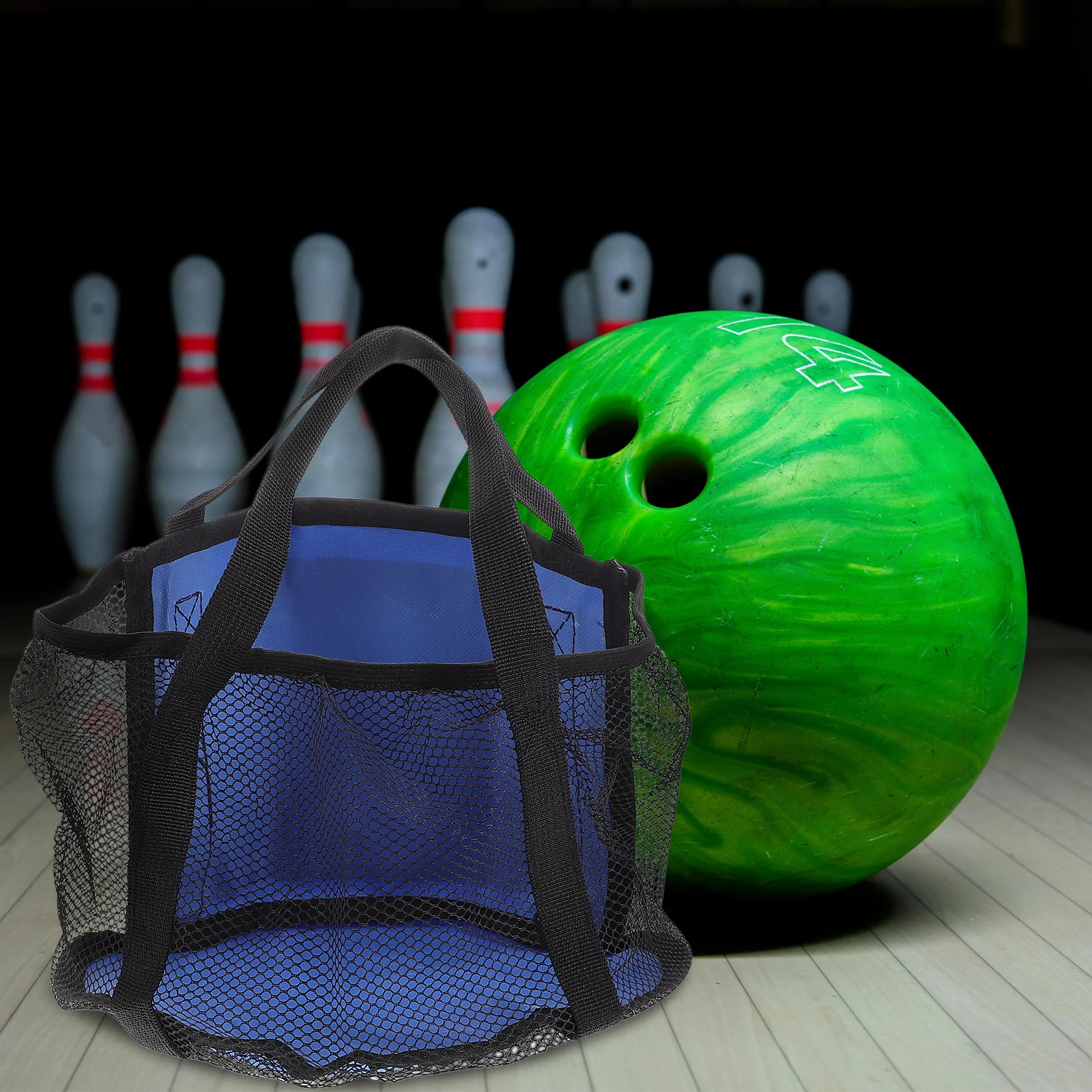 

Single Bowling Bag Large Capacity H held Tote Mesh Sports Storage Practical Pouch For Men Single Ball Holder Multi Use