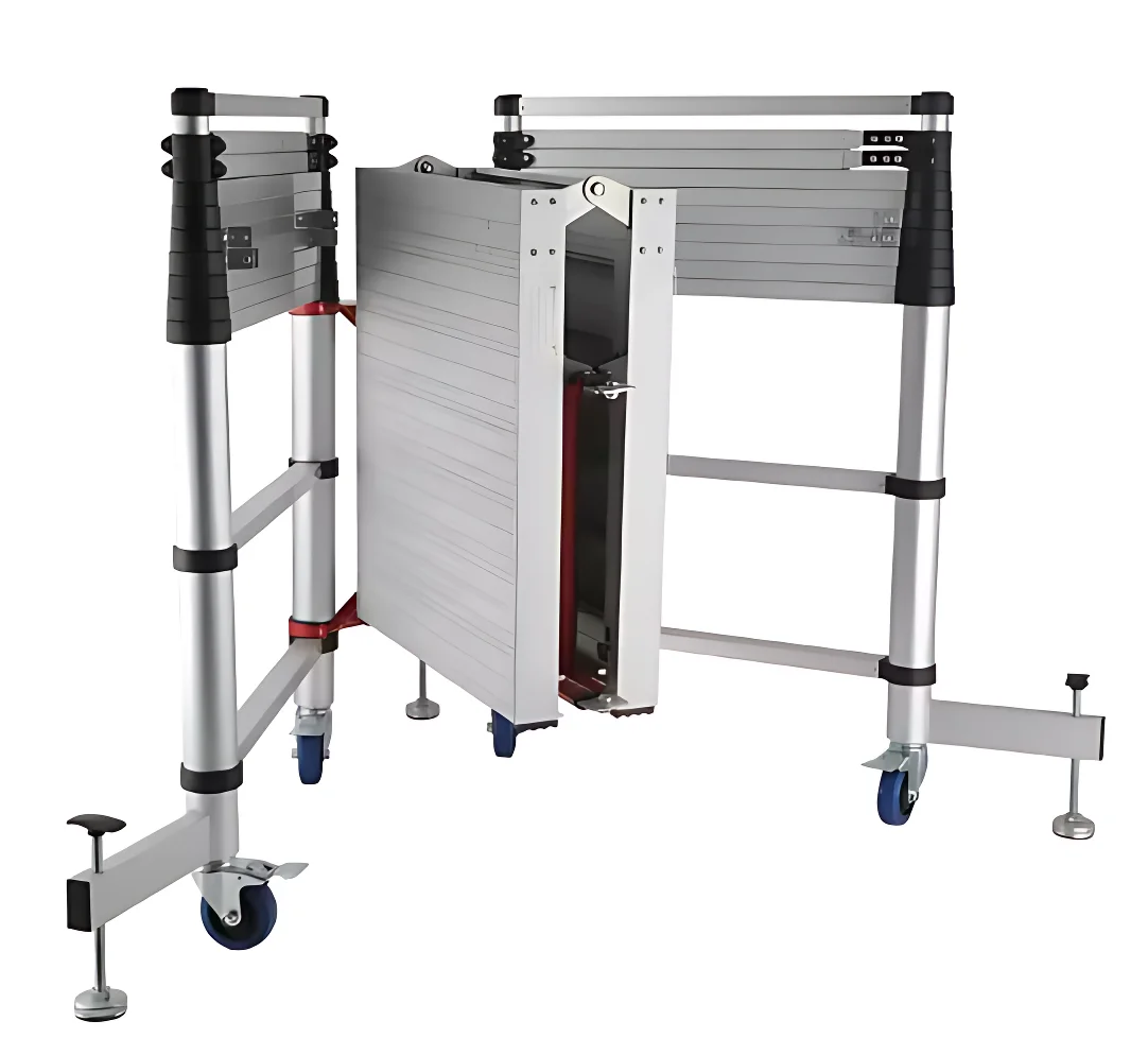 Stonimage Modern Wheeled Telescopic Aluminum Alloy Ladder High Strength Multi-Purpose Scaffold Tower Construction