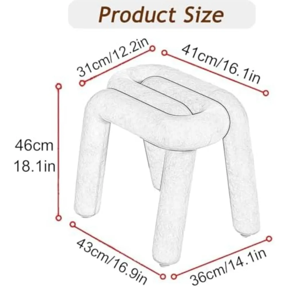 مقعد زينة مخملي حديث بدون ظهر - مسند قدم عثماني هندسي مع إسفنجة عالية الكثافة - كرسي ترفيه أنيق للمنزل