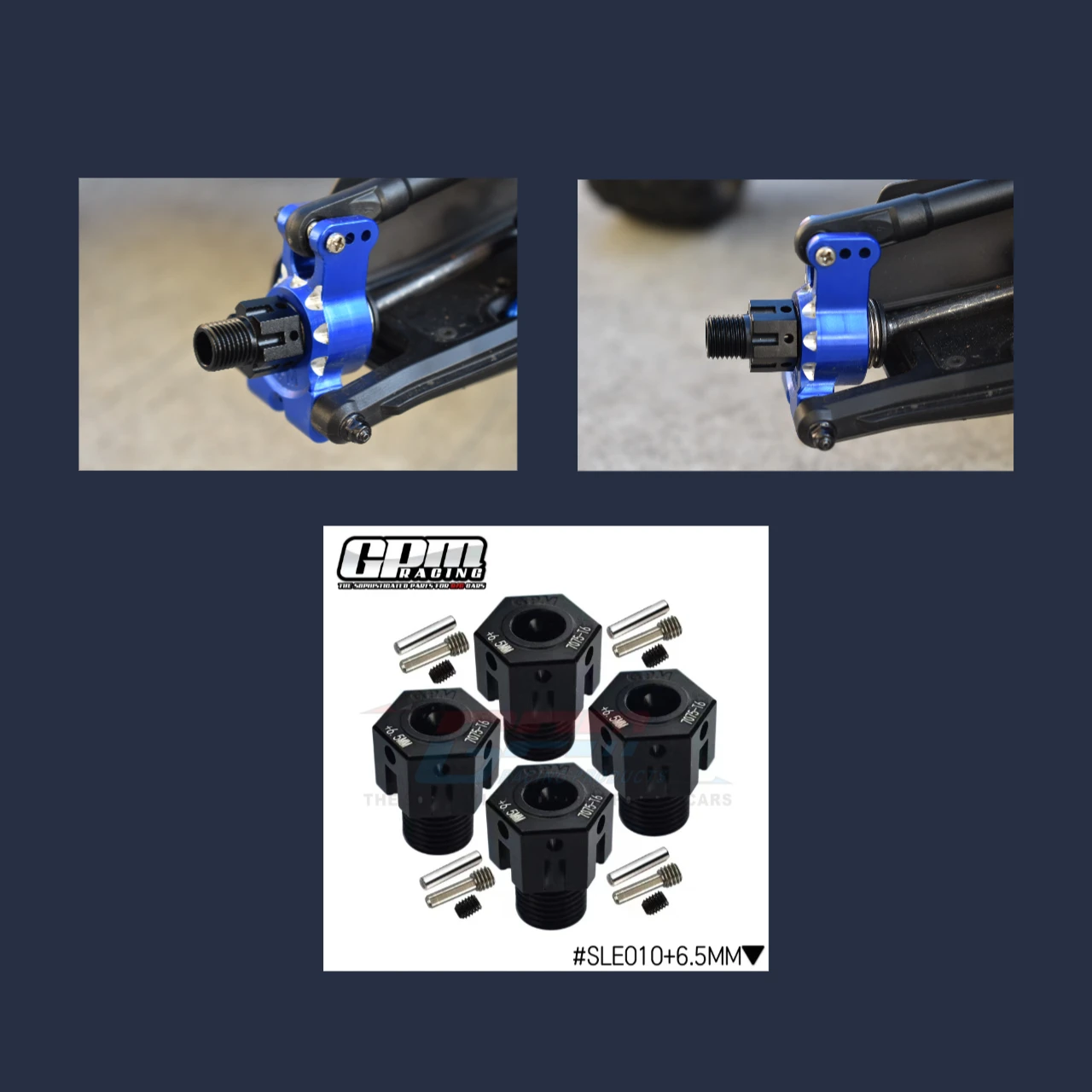 

Шестигранные адаптеры GPM Alloy 7075 для санки TRAXXAS 1/10 с широким Maxx E-Revo VXL 2.0