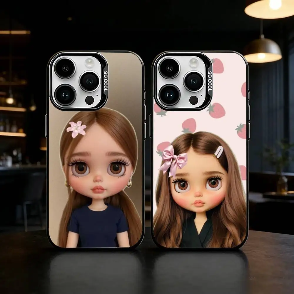 

Fashion doll B-blythe Phone Case For iPhone 17 16 15 14 13 12 11 Pro Max Plus Silver Matte Black Cover