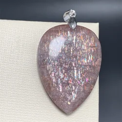 Natural Cordierite Pendants Women Sparkly Red Blue Bloodshot Iolite Beads Star Light Flash Dichroite Necklaces Water Sapphire
