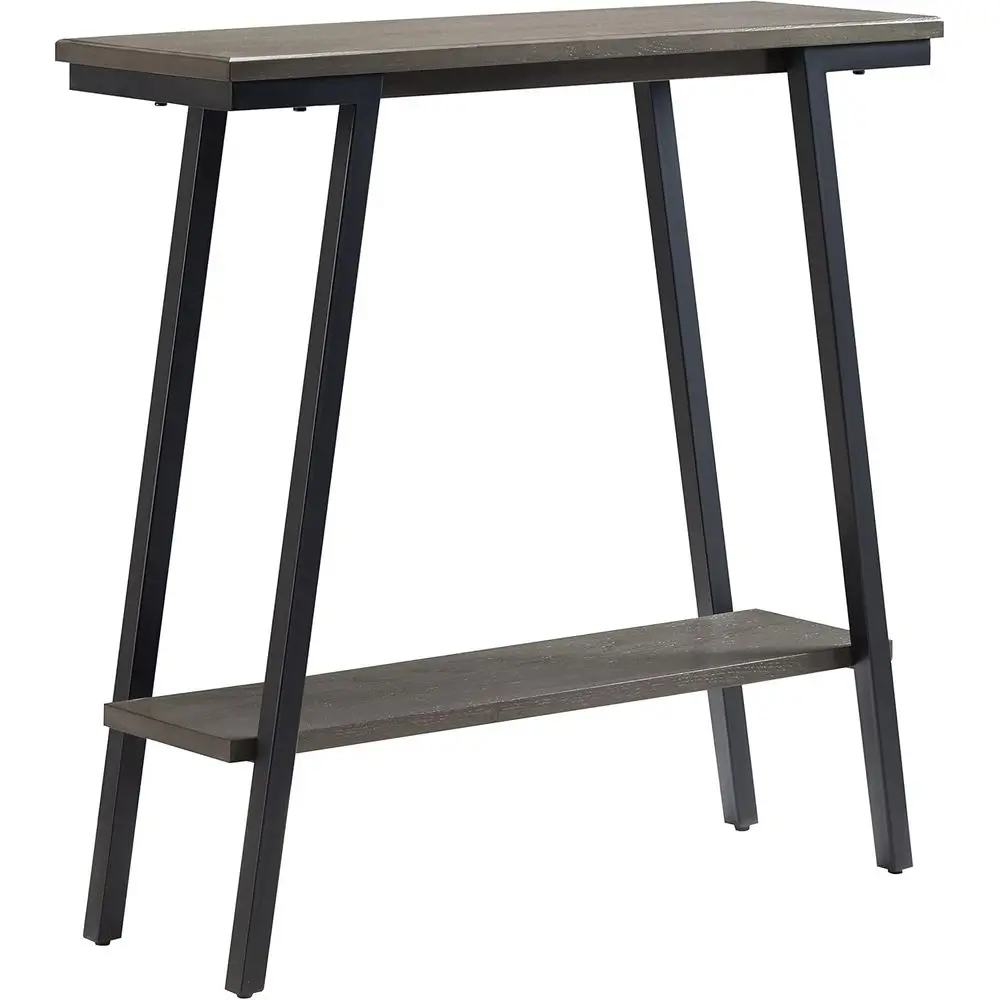 214338 Empiria Wood ole Table with Metal e or Living Room Entryway Bedroom, Gray