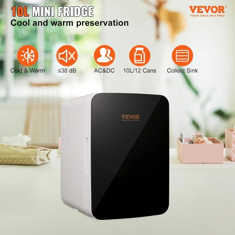 Mini Refrigerator 10L/12 Cans Portable Refrigerator Luxury Small Beverage Refrigerator Skin Care Food Breast Milk Refrigeration