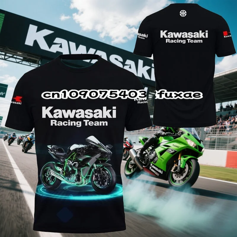 

Kawasaki летняя спортивная на открытом воздухе популярная быстросохнущая дышащая мотоциклетная футболка тонкая мотоциклетная спортивная удобная футболка