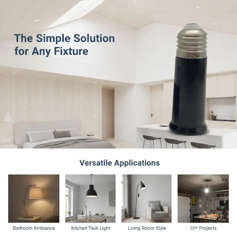 E27 To E27 Lamp Holder Extender 95mm Bulb Socket Extension Adapter 1Pcs for LED Light Conversion Parts
